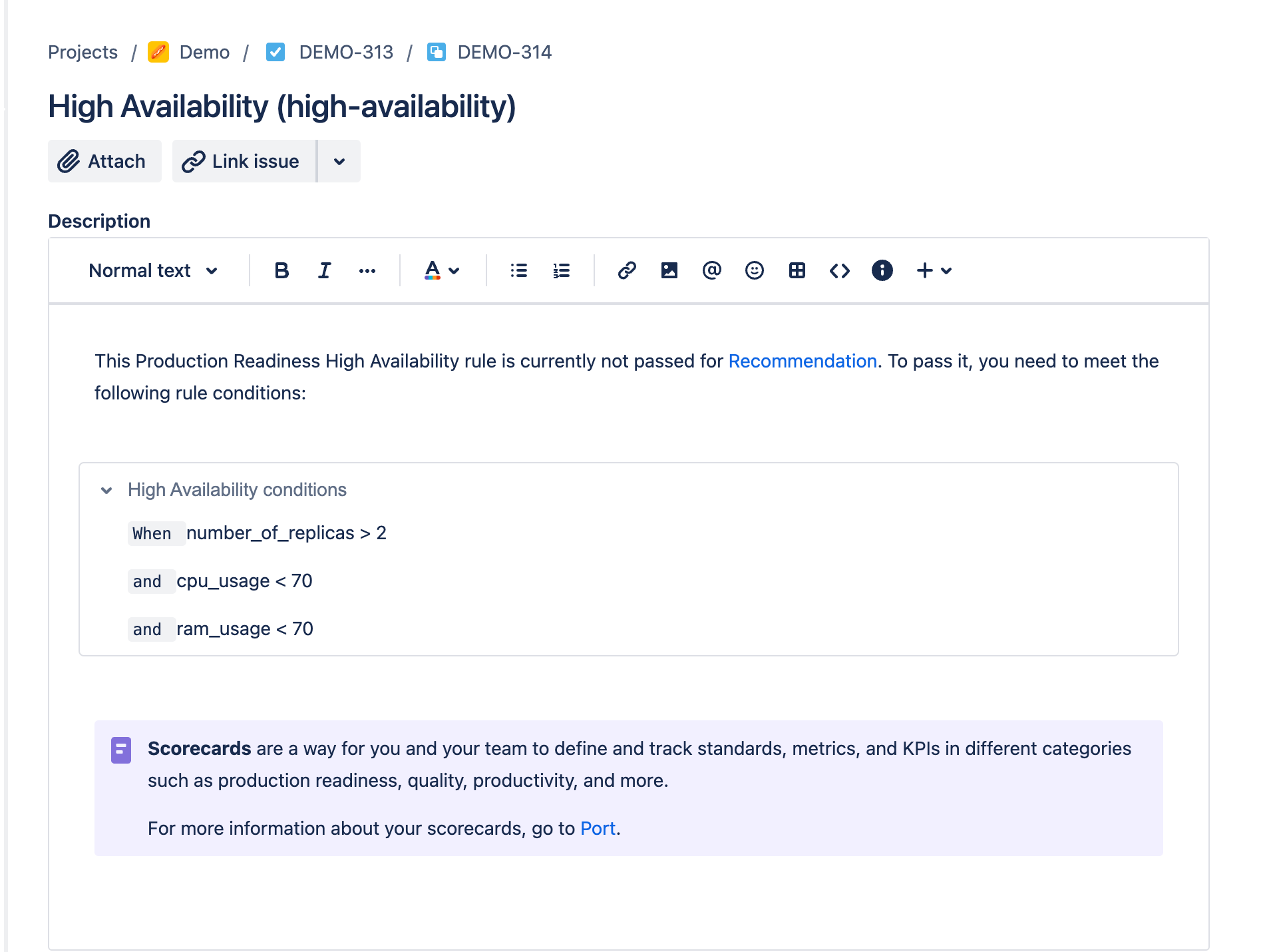 Create and update Subtasks for each tasks for uncompleted scorecards rules